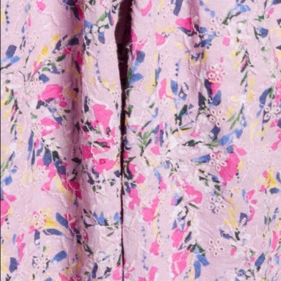 French Connection New With Tags Flores Puff Sleeve Dress In Mauve Mist Multi - Picture 5 of 11